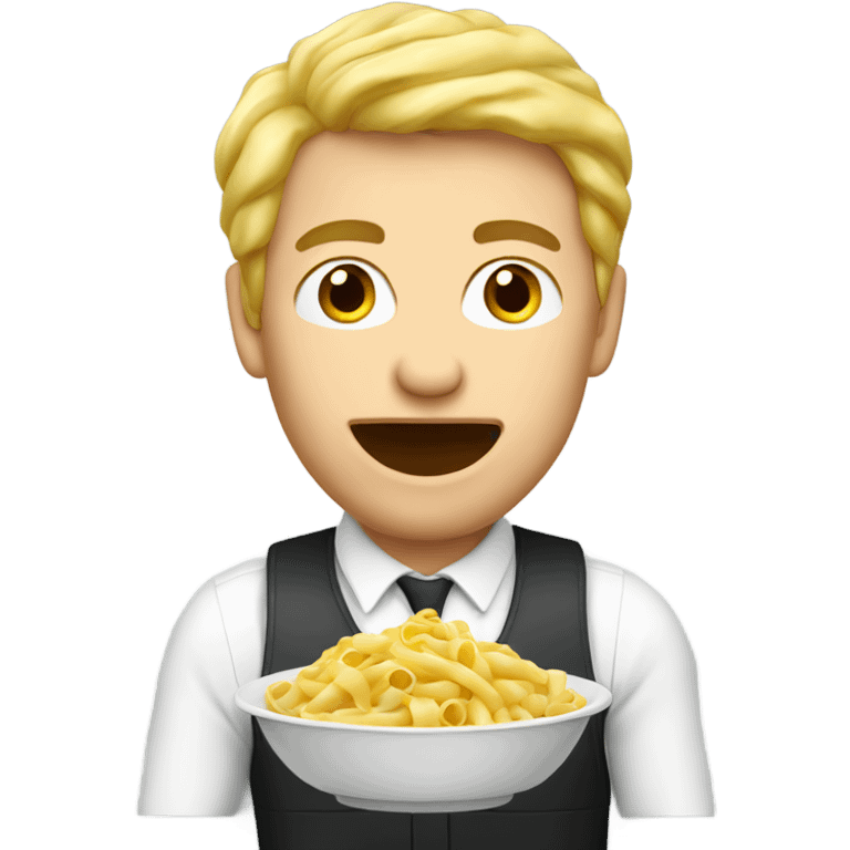 german guy eating pasta provided by corporate  emoji