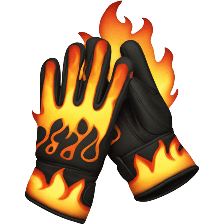 Motorcycle gloves with flames on  emoji