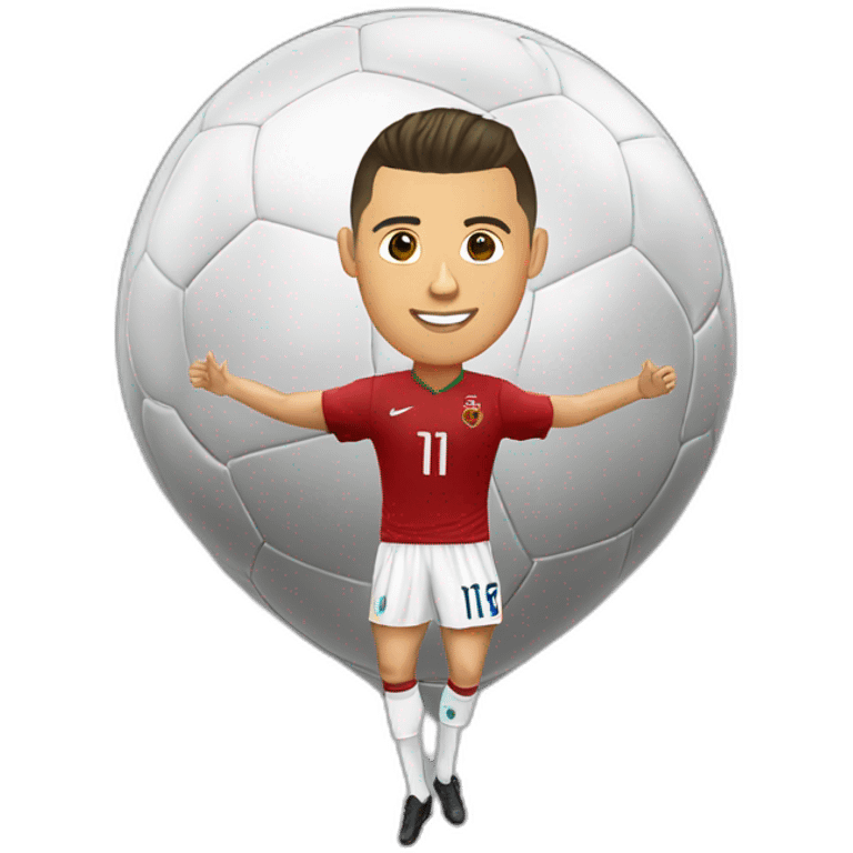 Ronaldo sur un ballon emoji