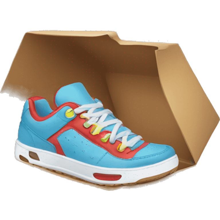 sneaker box with smile emoji