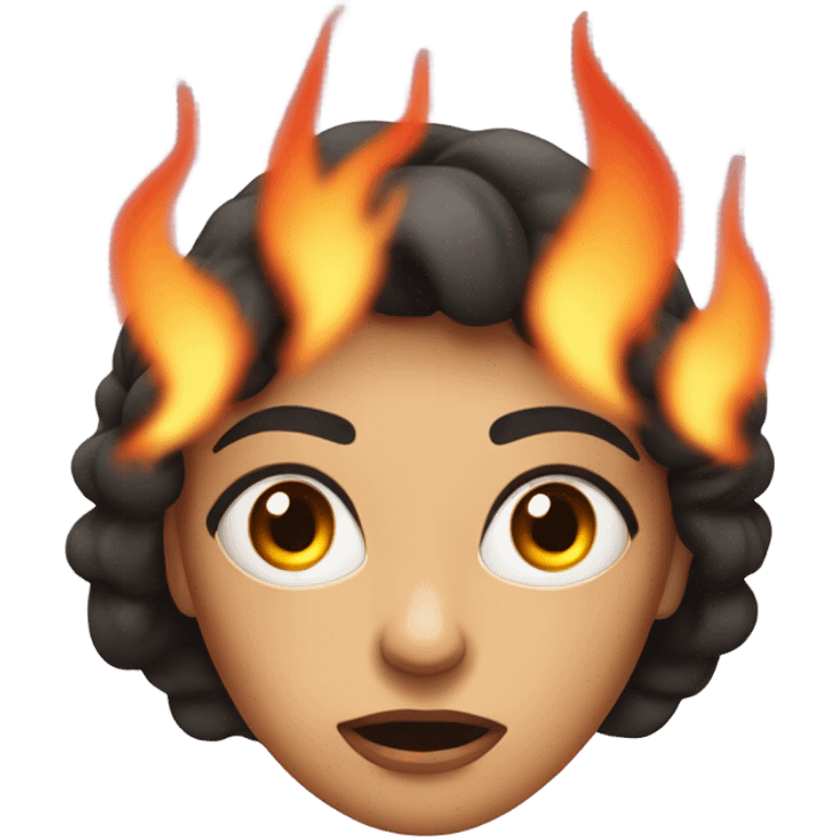 woman afraid of fire emoji