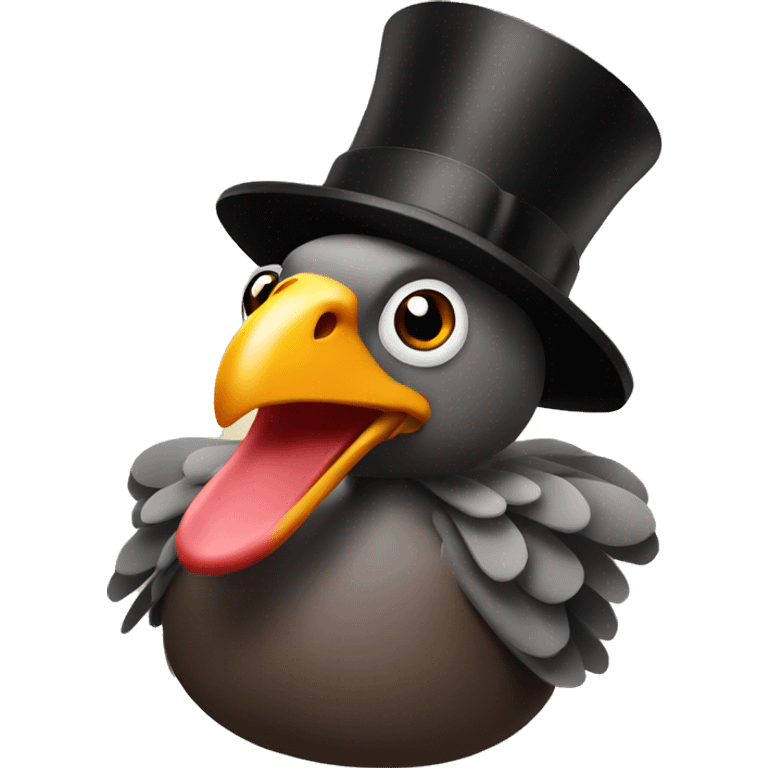 Turkey in a top hat emoji