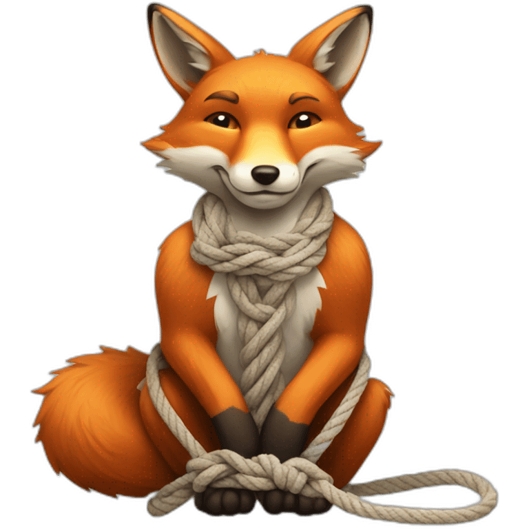 Fox tied up with ropes emoji