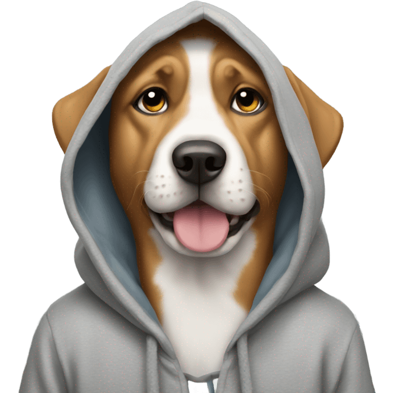 Dog wearing a hoodie emoji