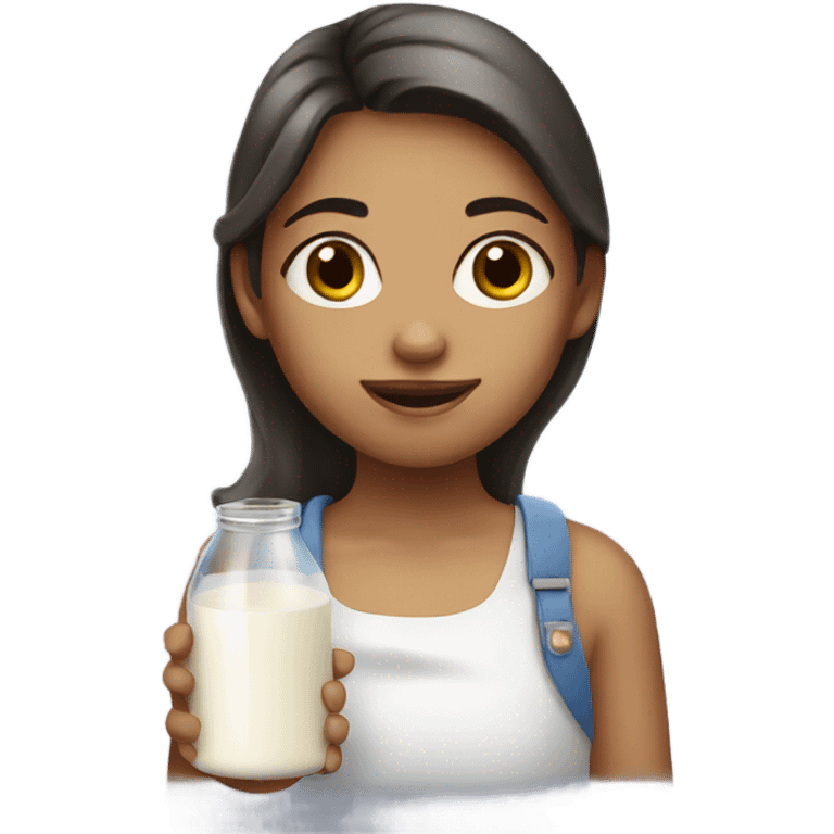 Girl with milk emoji