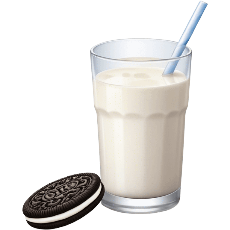 Oreo cookies and glass of milk emoji