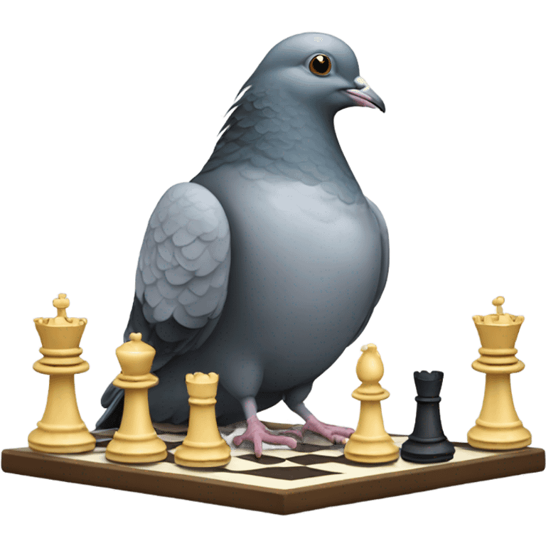 Pigeon playing chess emoji