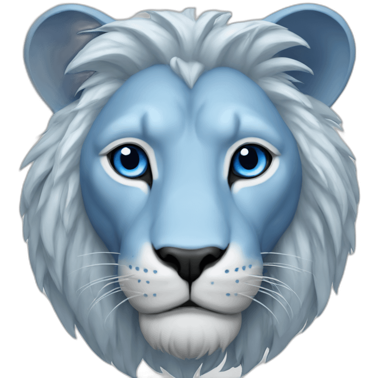 blue lion blue eyes emoji