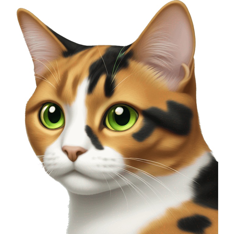 calico cat matcha green eyes emoji