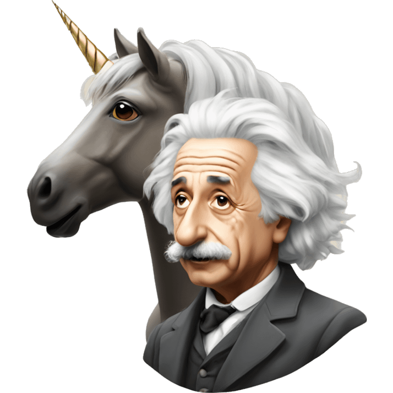 Albert Einstein and unicorn emoji