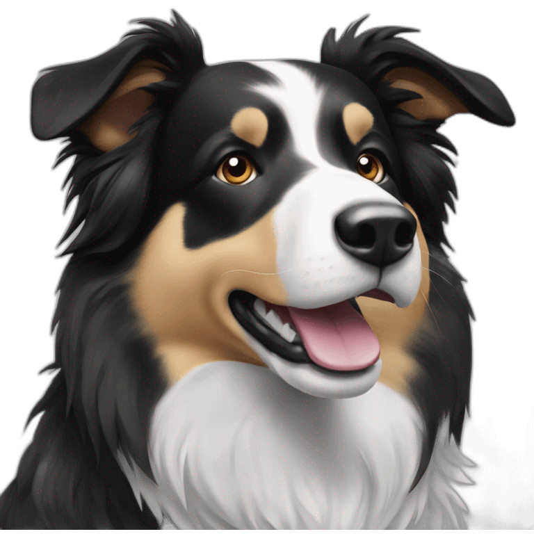 black and white collie emoji