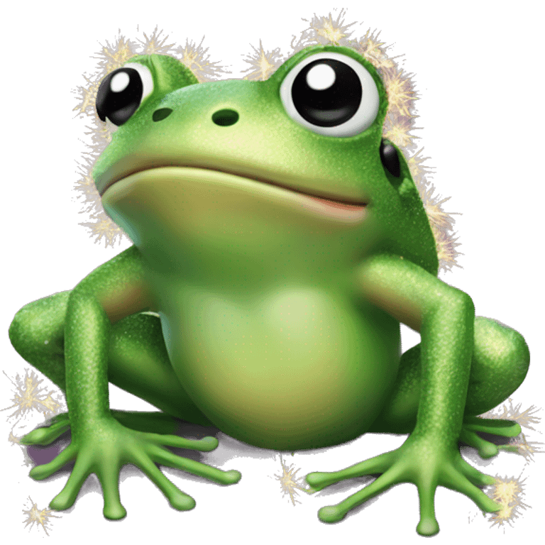 A frog with tinsel around its neck emoji