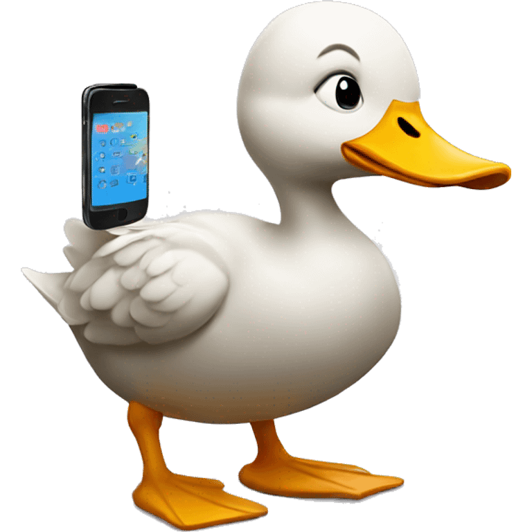 Duck with a cellphone emoji