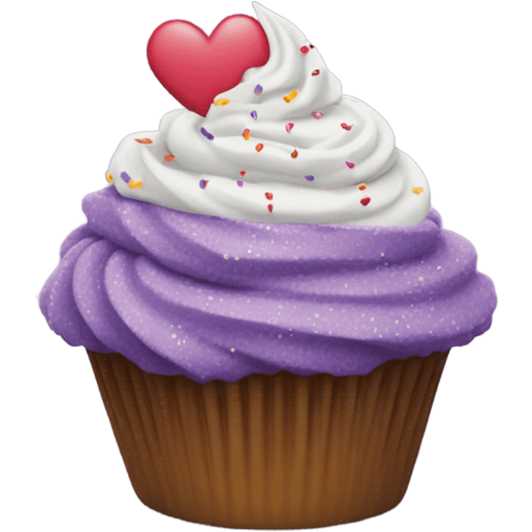 Happy Valentine's Day purple cupcake emoji