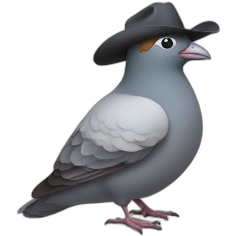 Fat pidgeon wearing a cowboy hat emoji