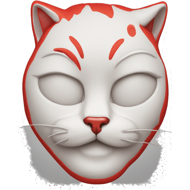 Cat Face red realistic, bright red 3D emoji