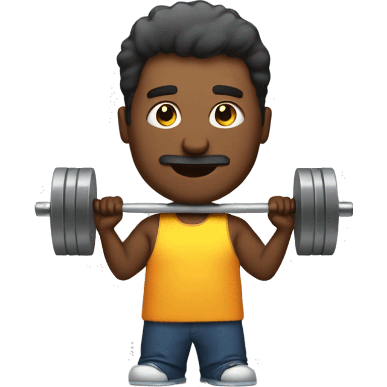 Man curling big weights  emoji