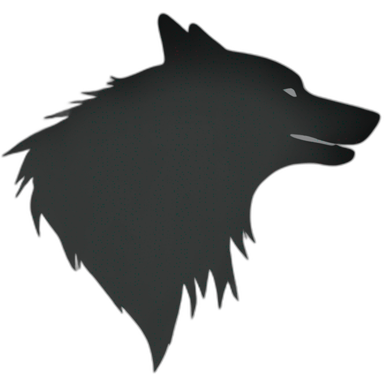 silhouette wolf avec silhouette oiseau  emoji