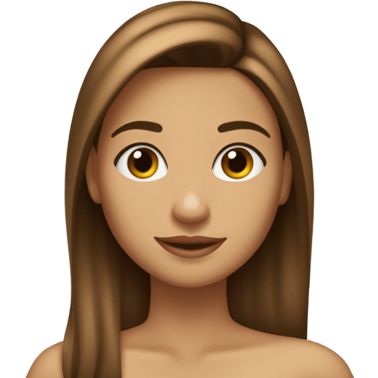 Una chica morena cabello liso y cabello castaño pero con puntas un poco rubias  emoji