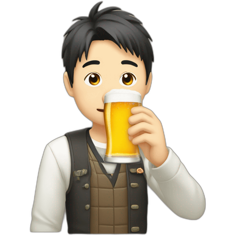 hiroyuki isobe drinking beer emoji