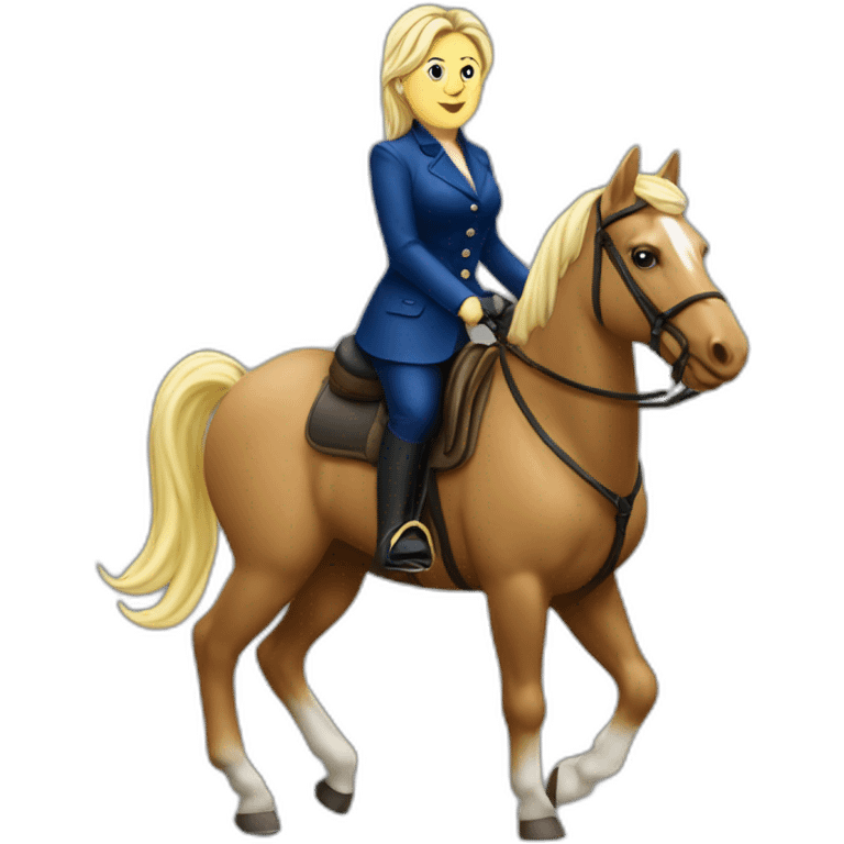 marine le pen sur un cheval emoji