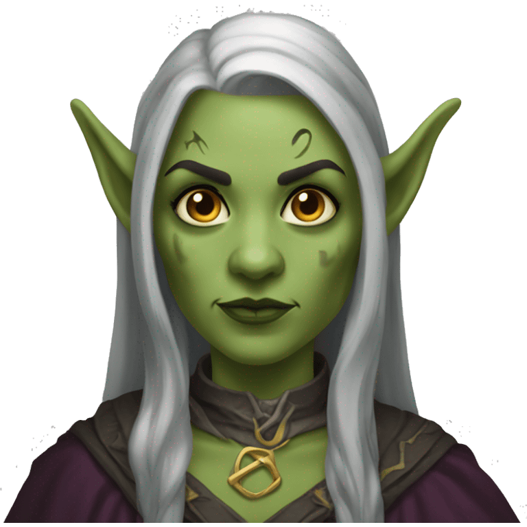 half-orc woman wizard necromancer emoji