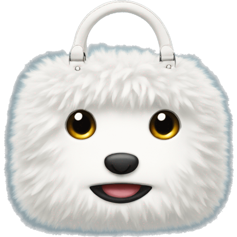 white fluffy handbag emoji