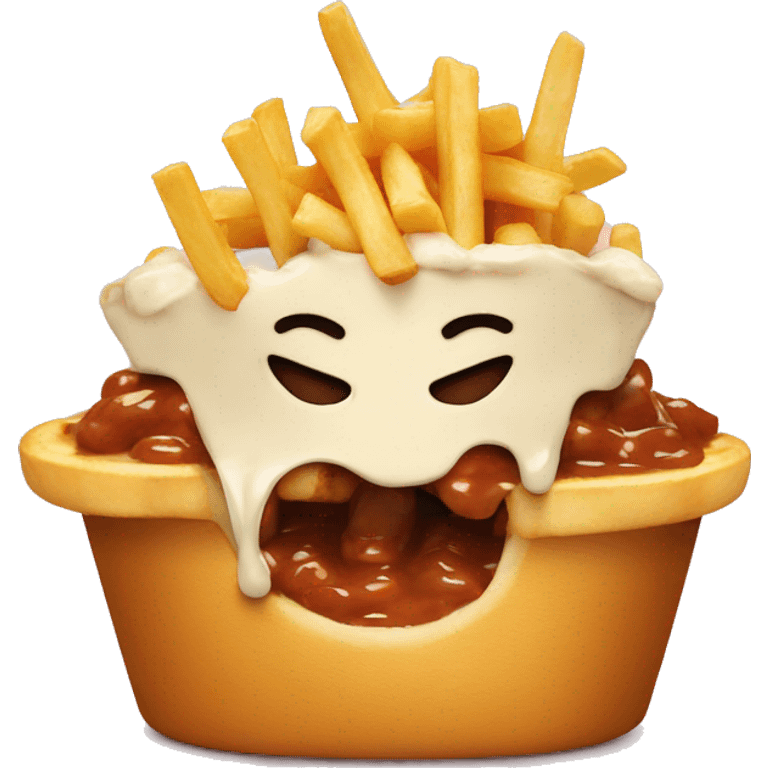 Poutine qui mange une poutine emoji