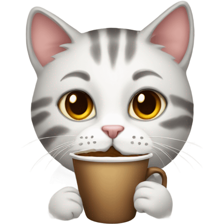 cat with coffee emoji