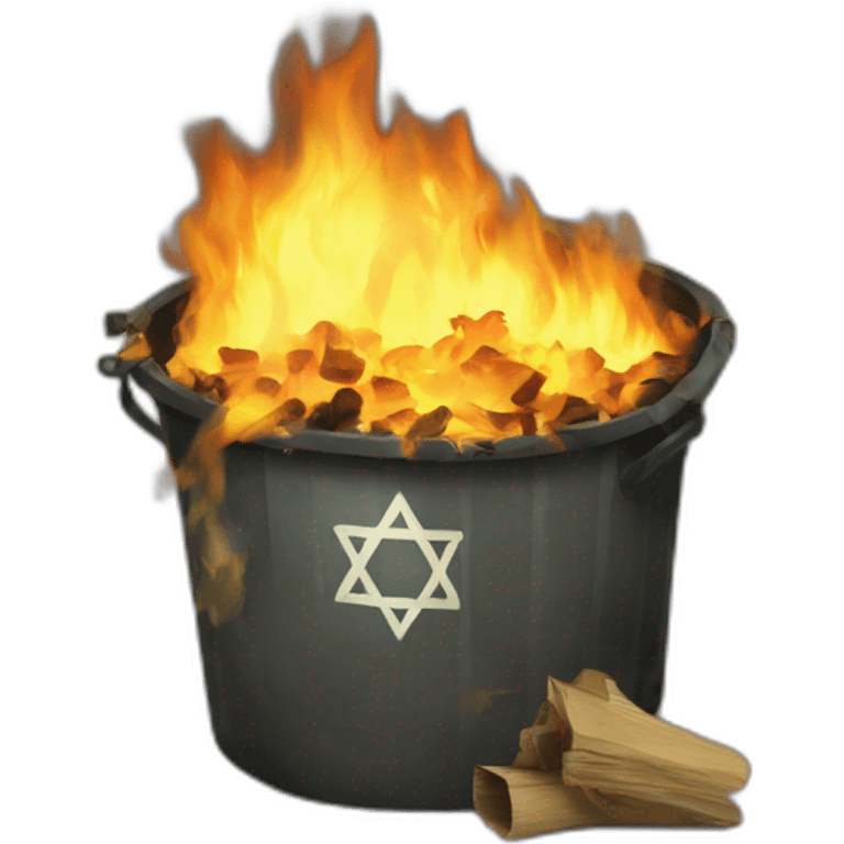 Israel inside burning trash emoji