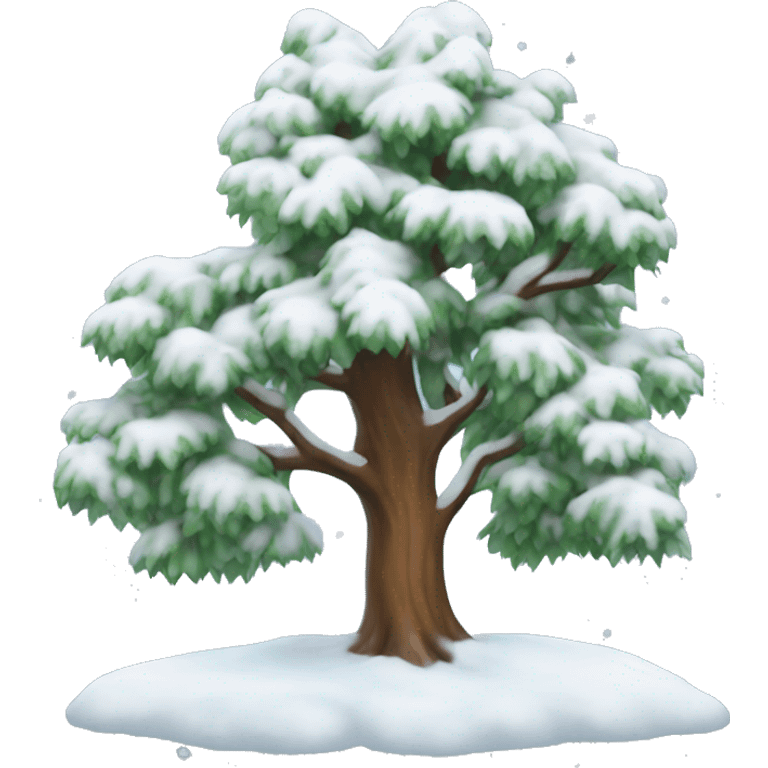 A snowy tree emoji