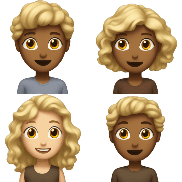 goodle doodle brown and blonde emoji