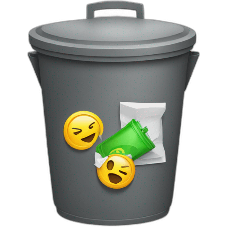 Clock going into trash can emoji