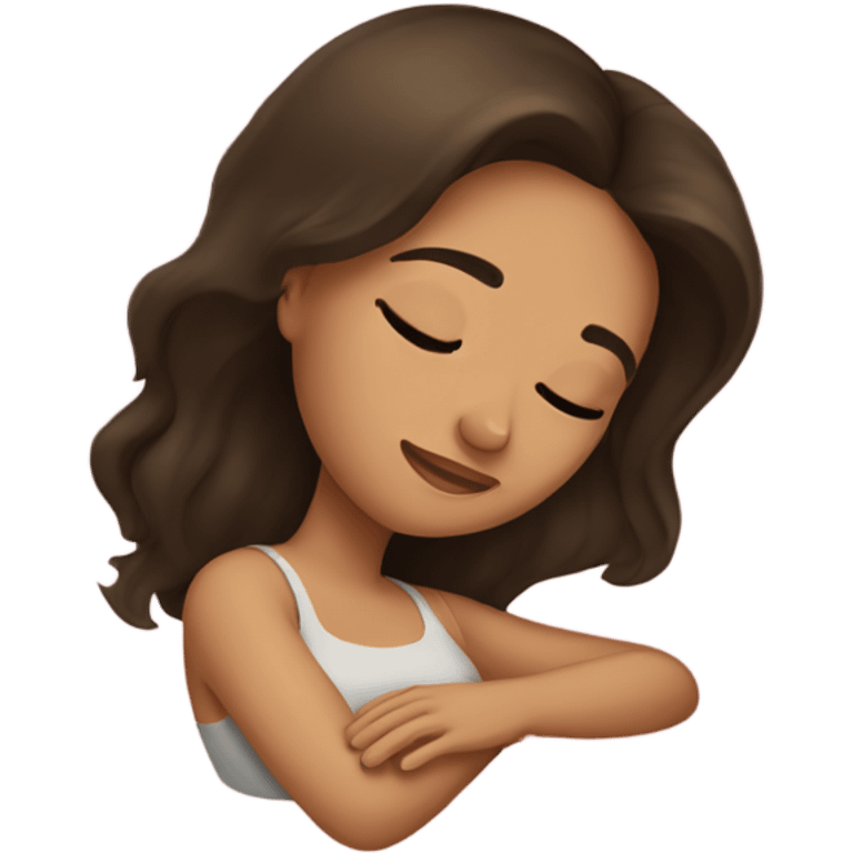 Brunette girl sleeping emoji