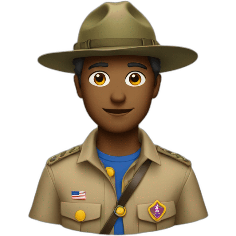 French boyscout with a campaign hat emoji