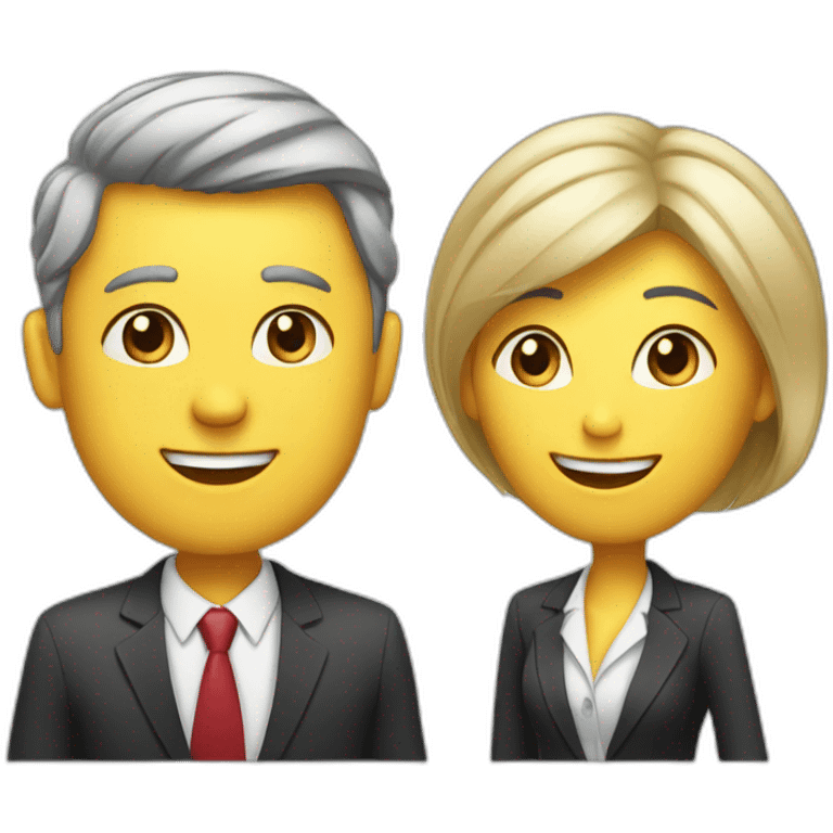 Businessman and Businesswoman talking to each other emoji