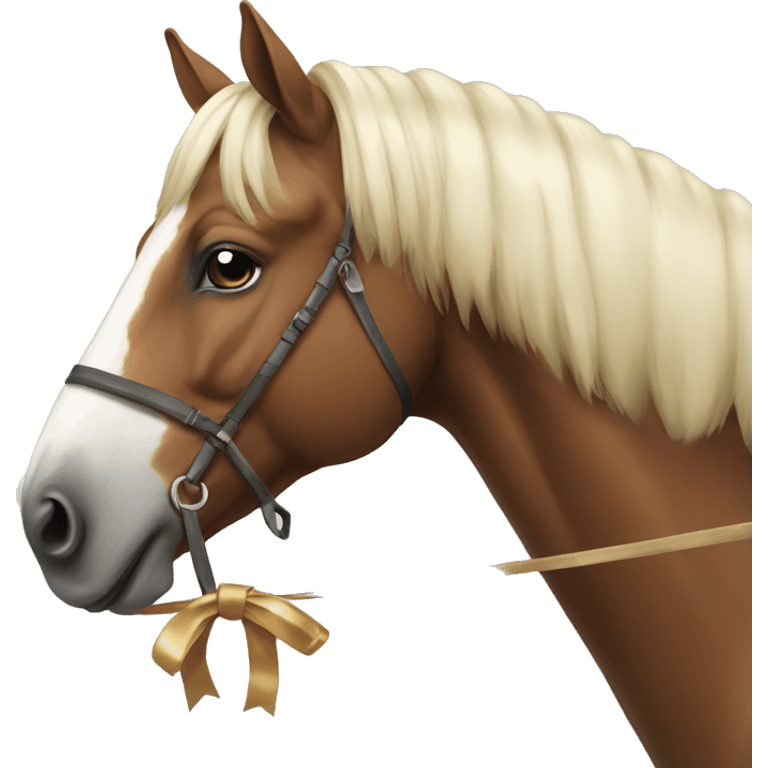 Horse with bow emoji