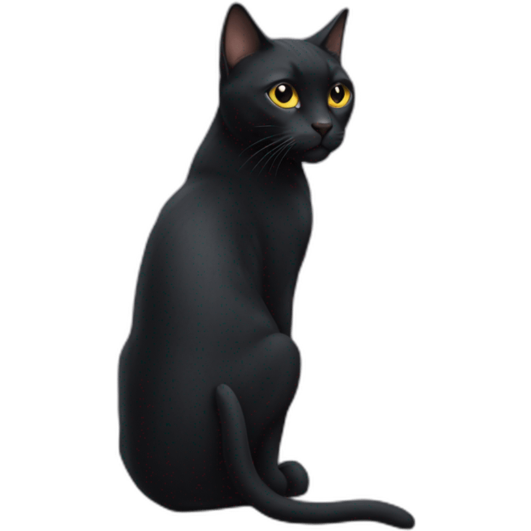 black-cat-full-body-with-tiny-tail emoji