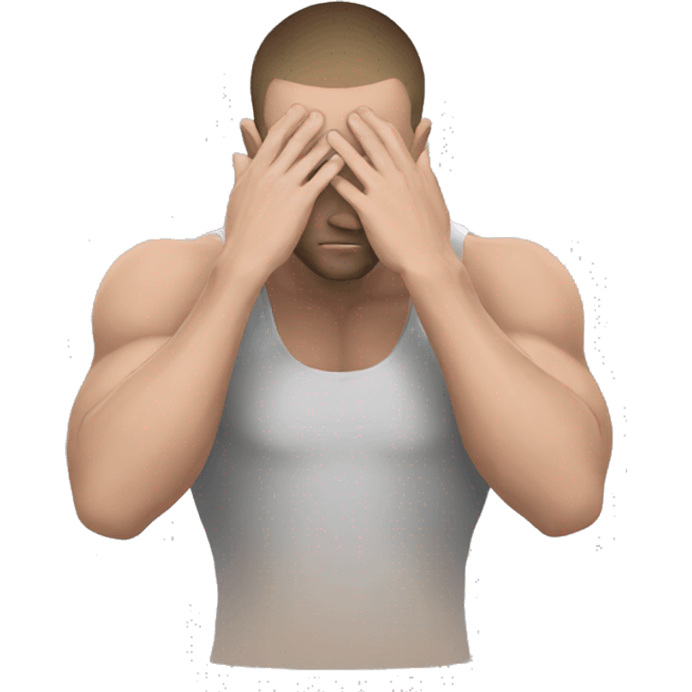 mma fighter hiding his face using hands emoji