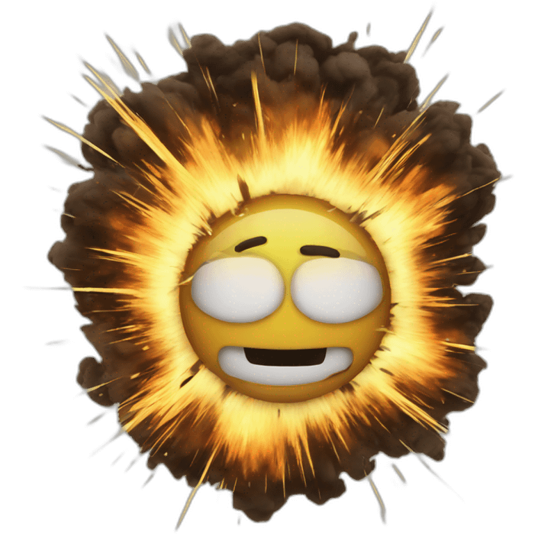 Emoji face with an explosion on top emoji