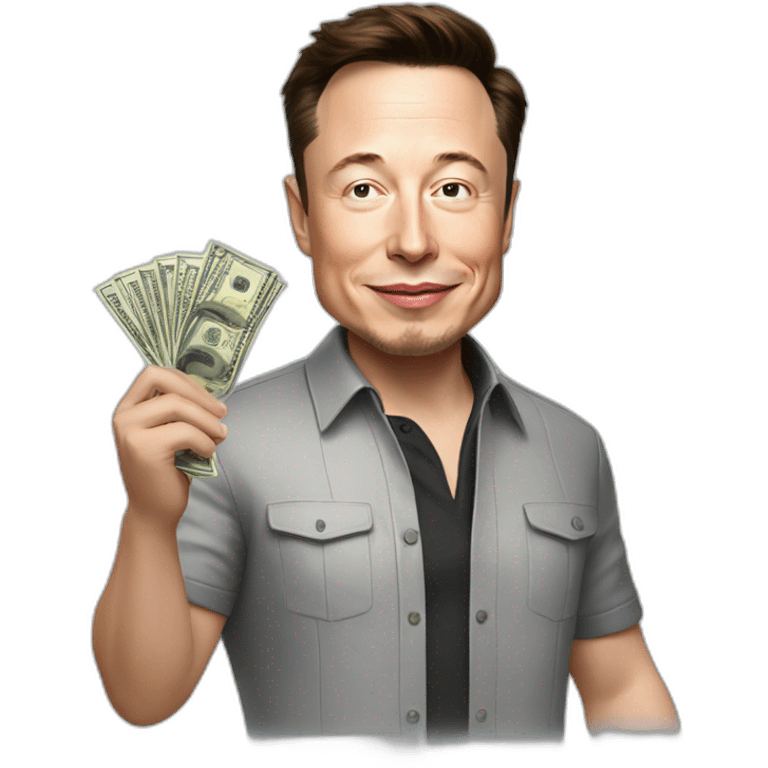 Elon musk holding money  emoji