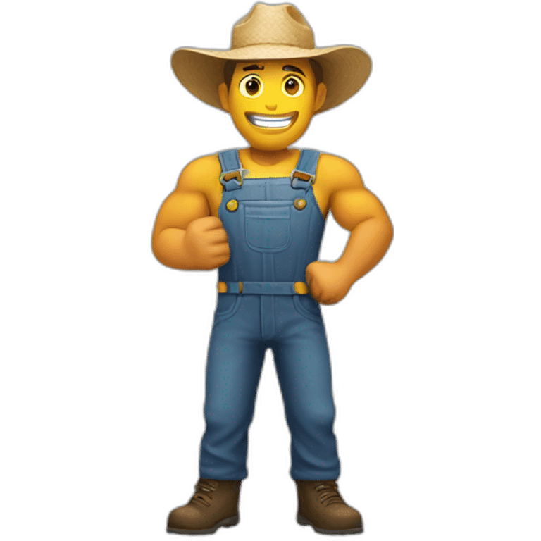 Flexing farmer emoji