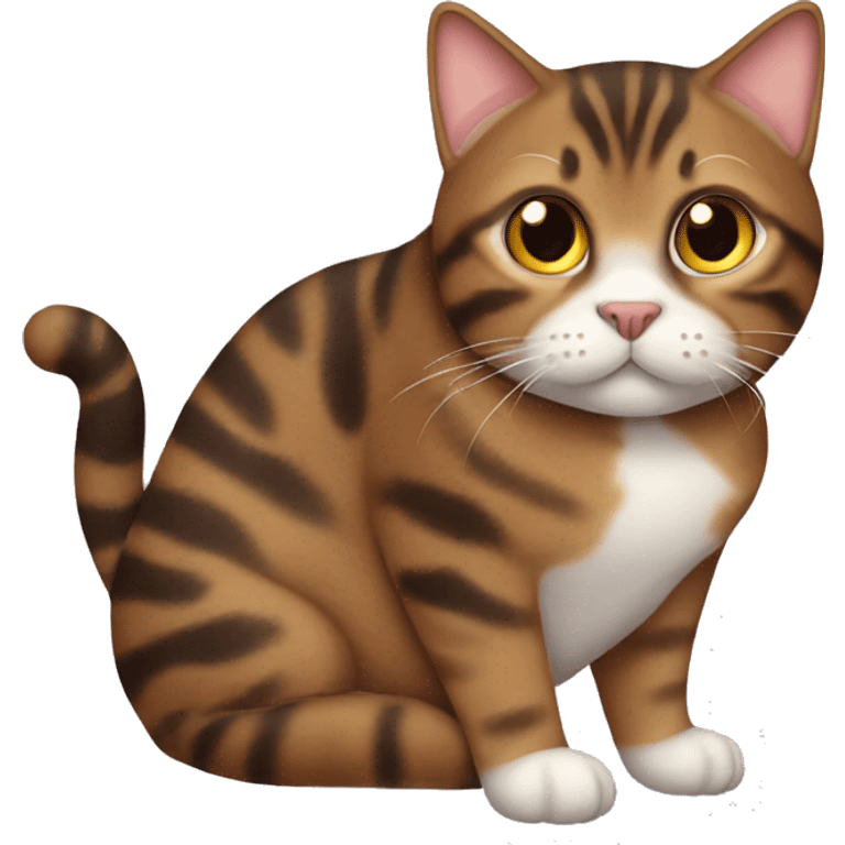 a fat brown tabby cat emoji