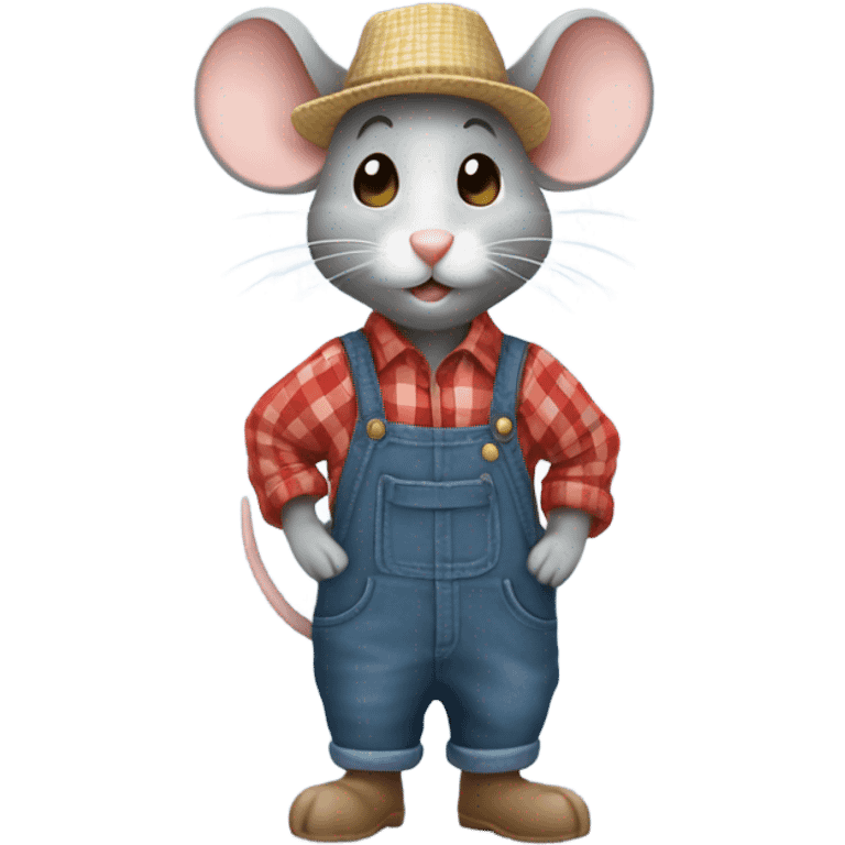 Mouse dressed up as a farmer emoji