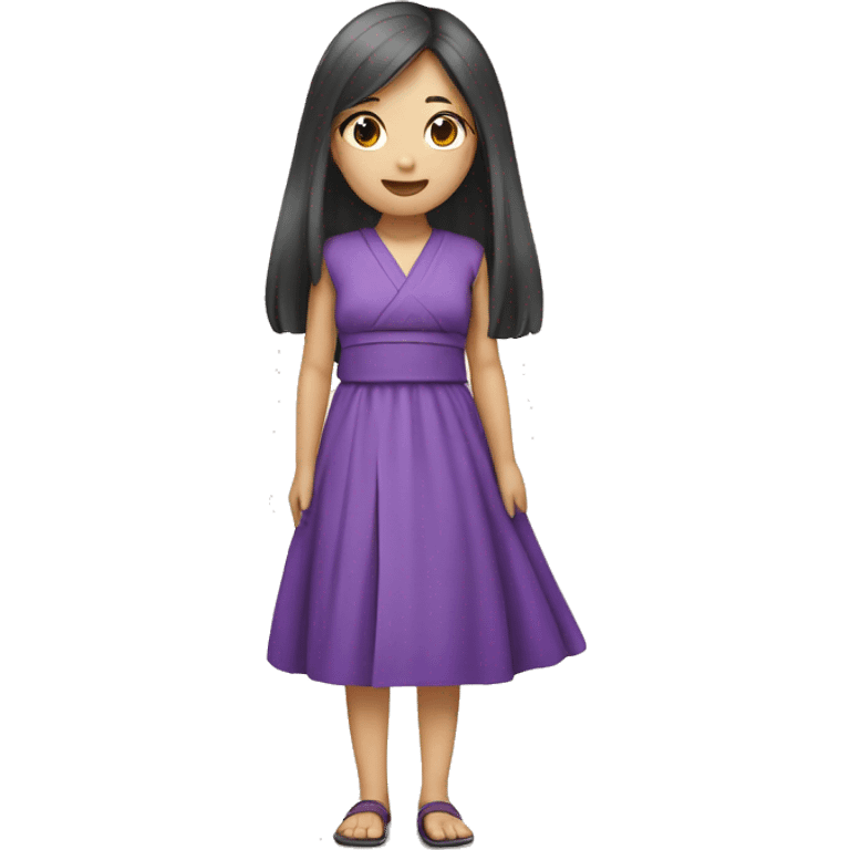 Long hair Japanese girl in purple dress  emoji