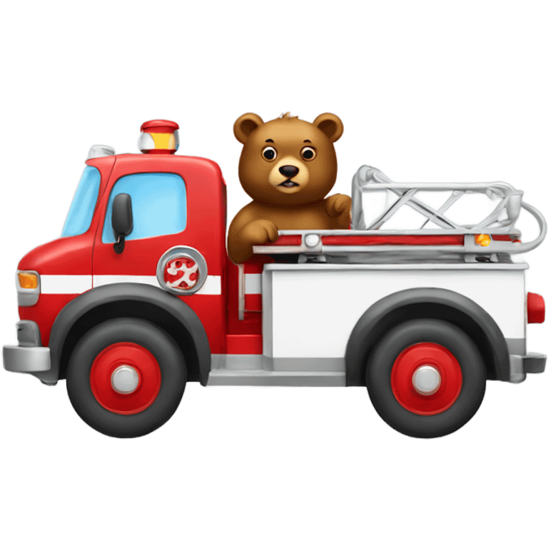 Bear driving a fire truck  emoji