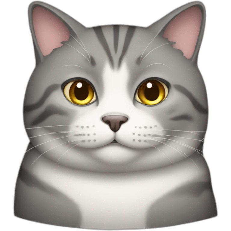 Fat grey cat emoji