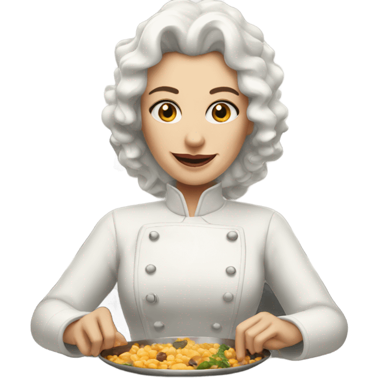 A white queen who is cooking emoji