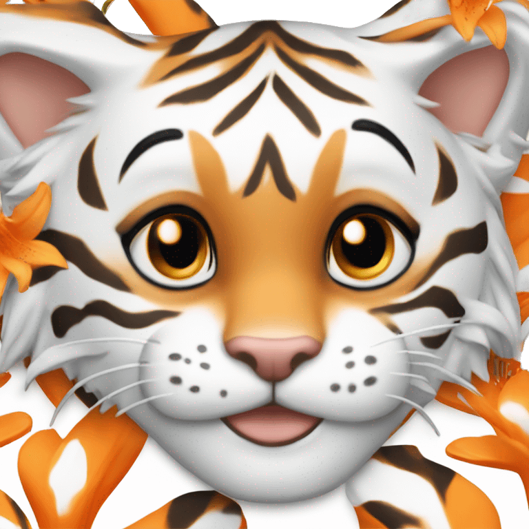 Tigerlilys white and orange emoji