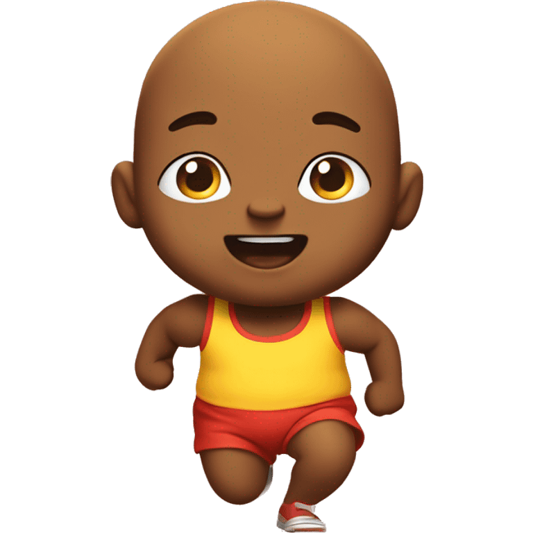 Cute happy emoji with face with cute chubby baby legs. Running to me Bart  emoji